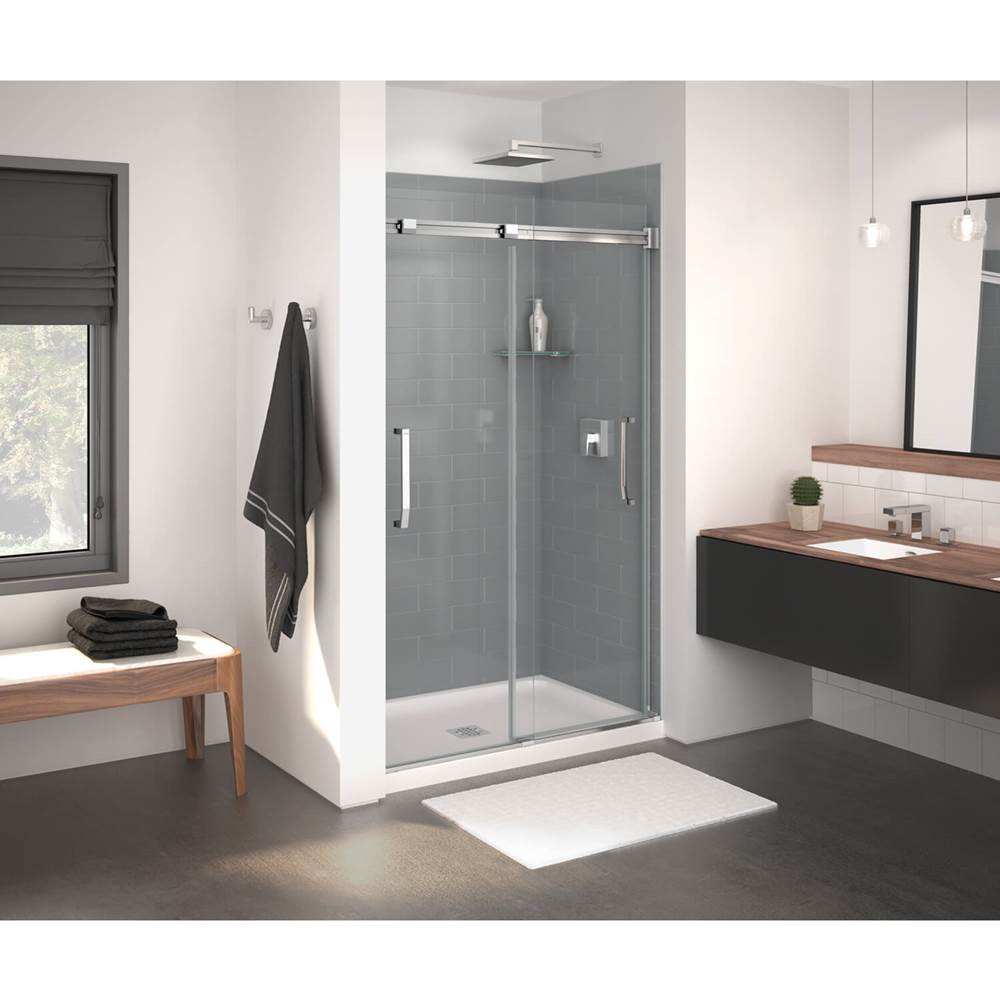 Maax Inverto 43-47 x 70 1/2-74 in. 8mm Sliding Shower Door for Alcove Installation with Clear glass in Chrome