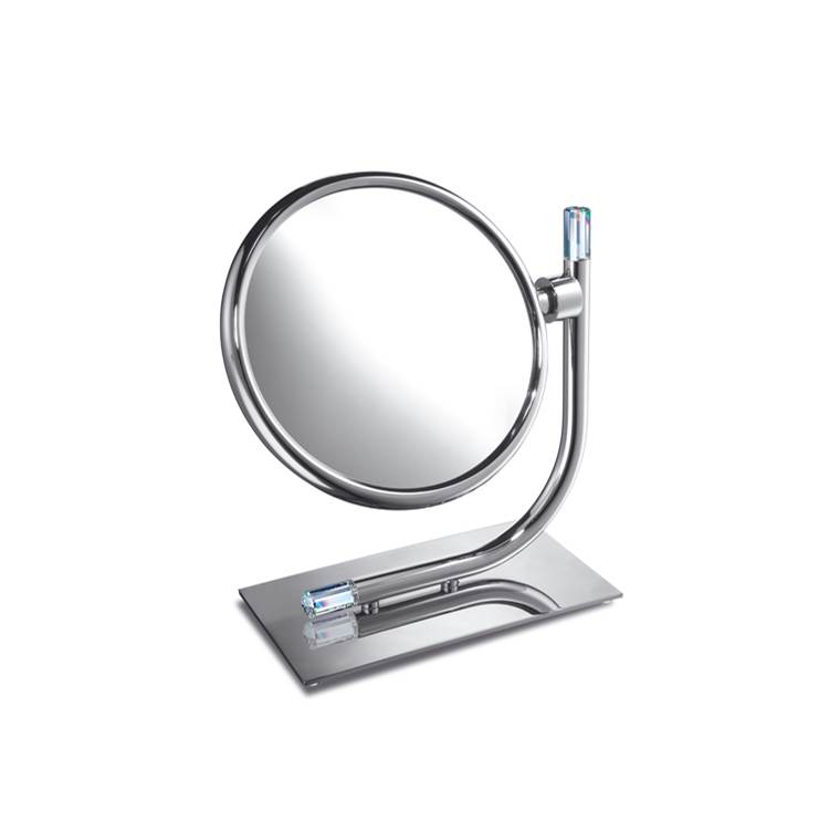 Nameeks Brass Double Face 3x Magnifying Mirror with Swarovski Crystal