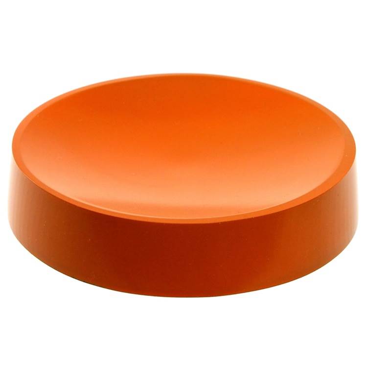 Nameeks Round Free Standing Orange Soap Dish in Resin