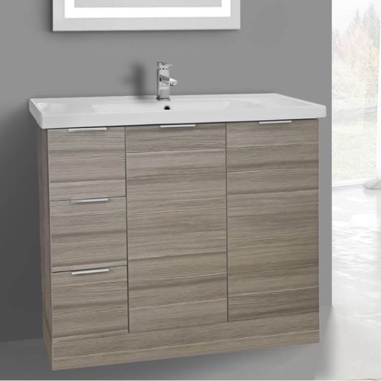 Nameeks 39 Inch Larch Canapa Vanity Cabinet With Fitted Sink