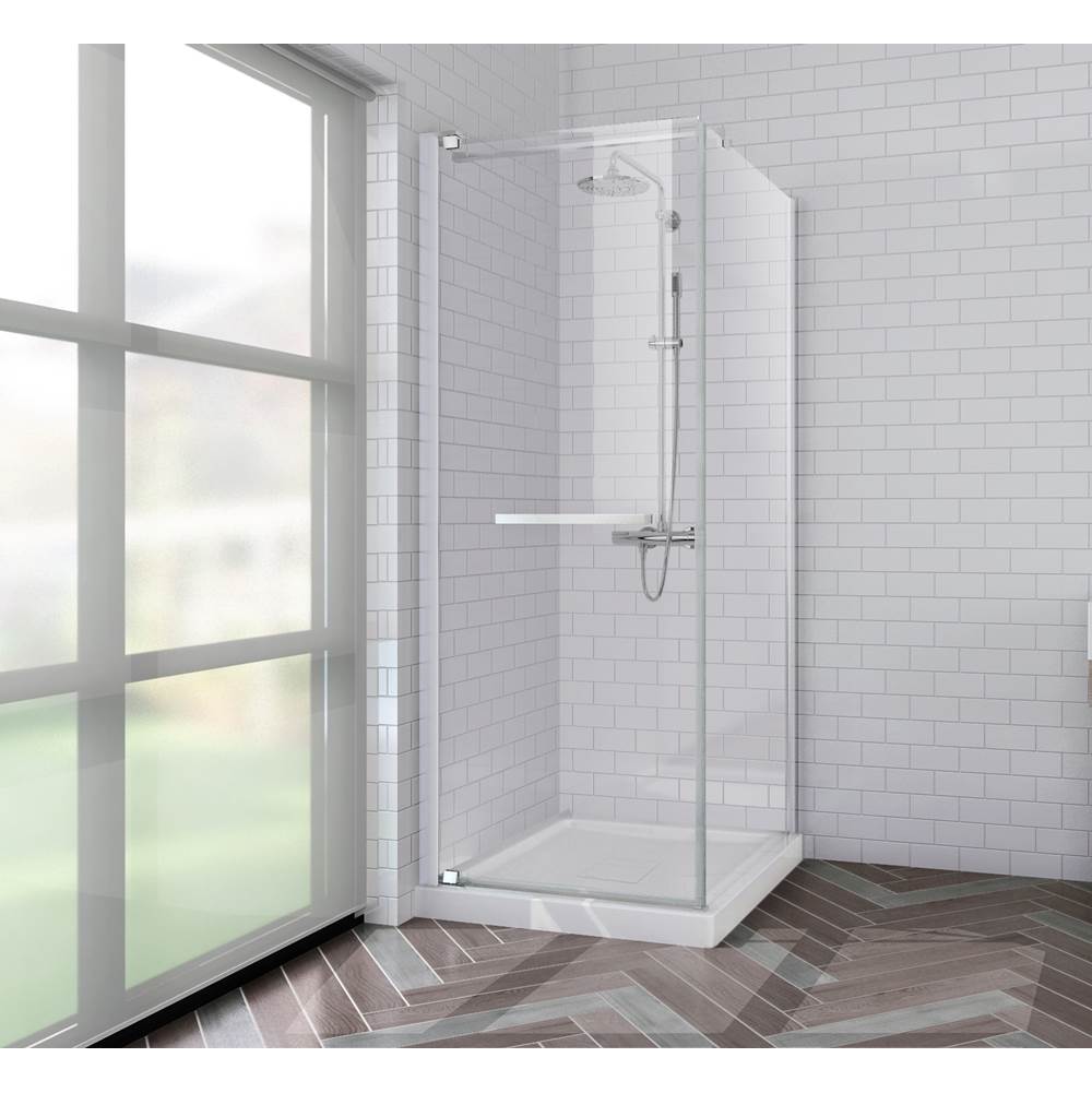 Oceania Baths California 32 x 32 ,Hinged  Shower Doors, Chrome