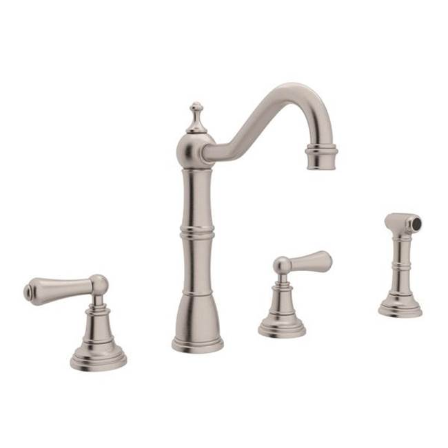 Rohl Edwardian™ Two Handle Kitchen Faucet With Side Spray