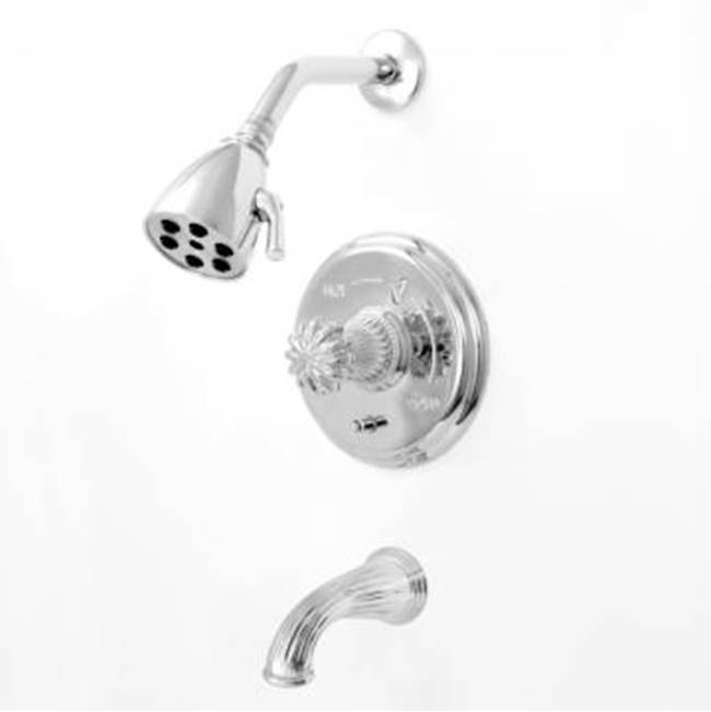 Sigma Pressure Balanced Tub & Shower Set With 9'' Plate Trim (Includes Haf And Wall Tub Spout) Madison Elite Polished Nickel Uncoated .49