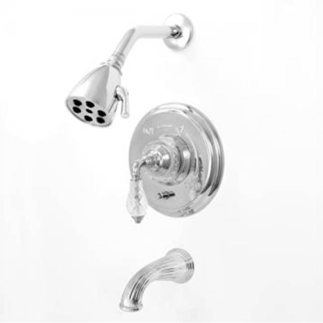 Sigma Pressure Balanced Tub & Shower Set With 9'' Plate Trim (Includes Haf And Wall Tub Spout) Luxembourg Satin Gold .54