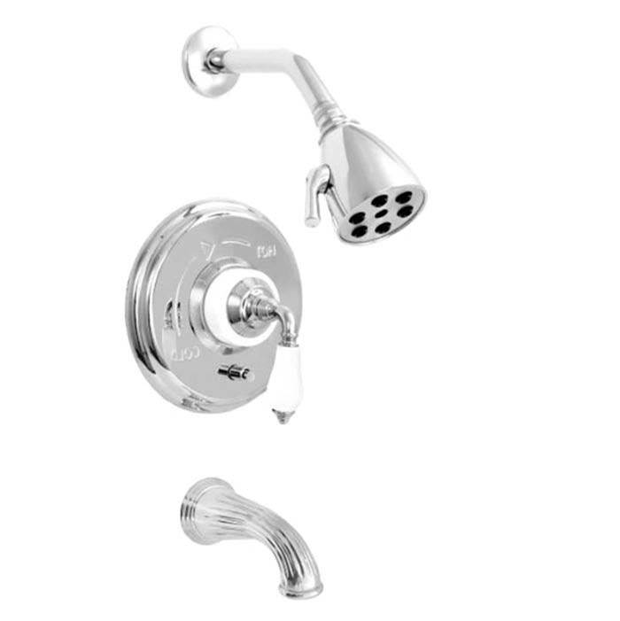 Sigma Pressure Balanced Tub & Shower Set With 9'' Plate Trim (Includes Haf And Wall Tub Spout) Venezia Soft Pewter .84