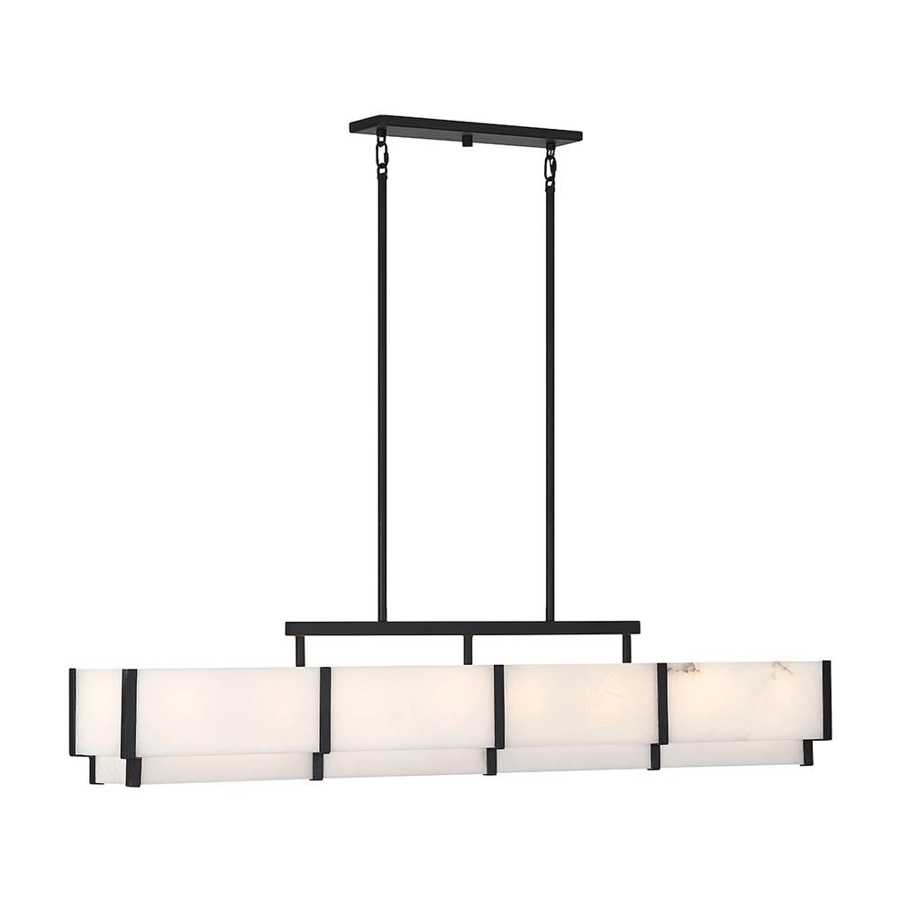 Savoy House Orleans 8-Light Linear Chandelier in Black Cashmere