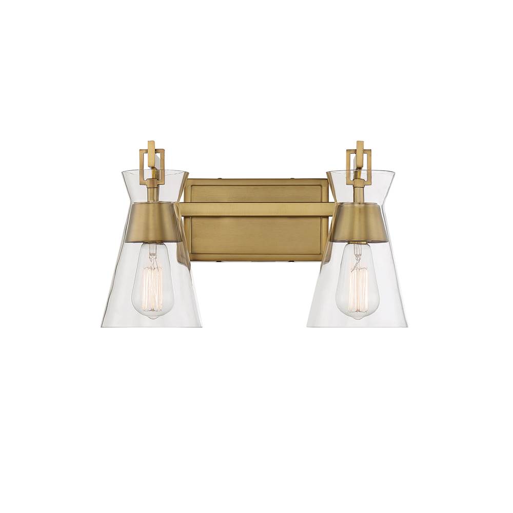 Savoy House Lakewood 2-Light Bathroom Vanity Light in Warm Brass