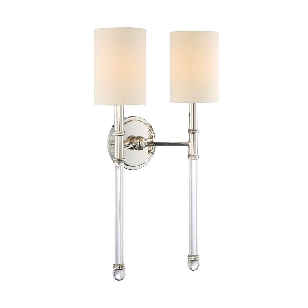 Savoy House Fremont 2-Light Wall Sconce in Polished Nickel