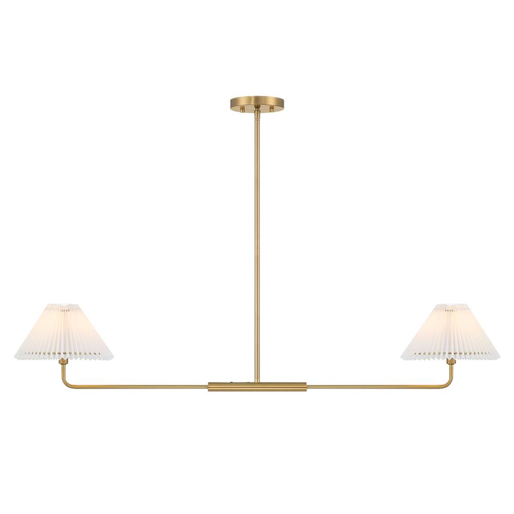 Savoy House 2-Light Linear Chandelier in Natural Brass