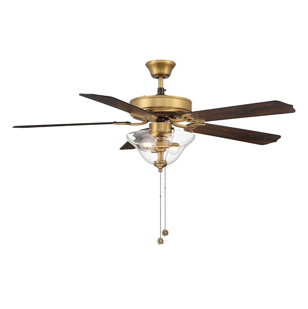 Savoy House 52'' 2-Light Ceiling Fan in Natural Brass