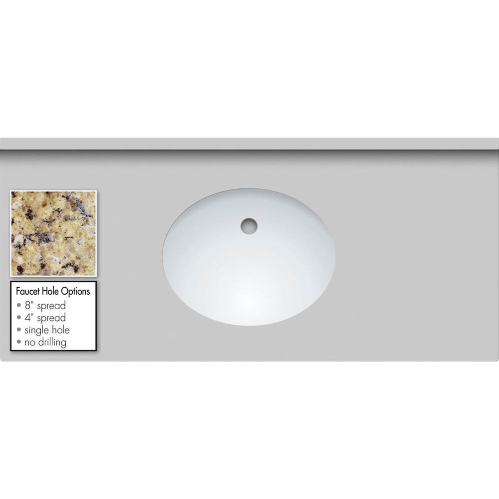 Strasser Woodenworks 49 X 22 X 1.25 Countertop Granite New Ven Gold Oval White