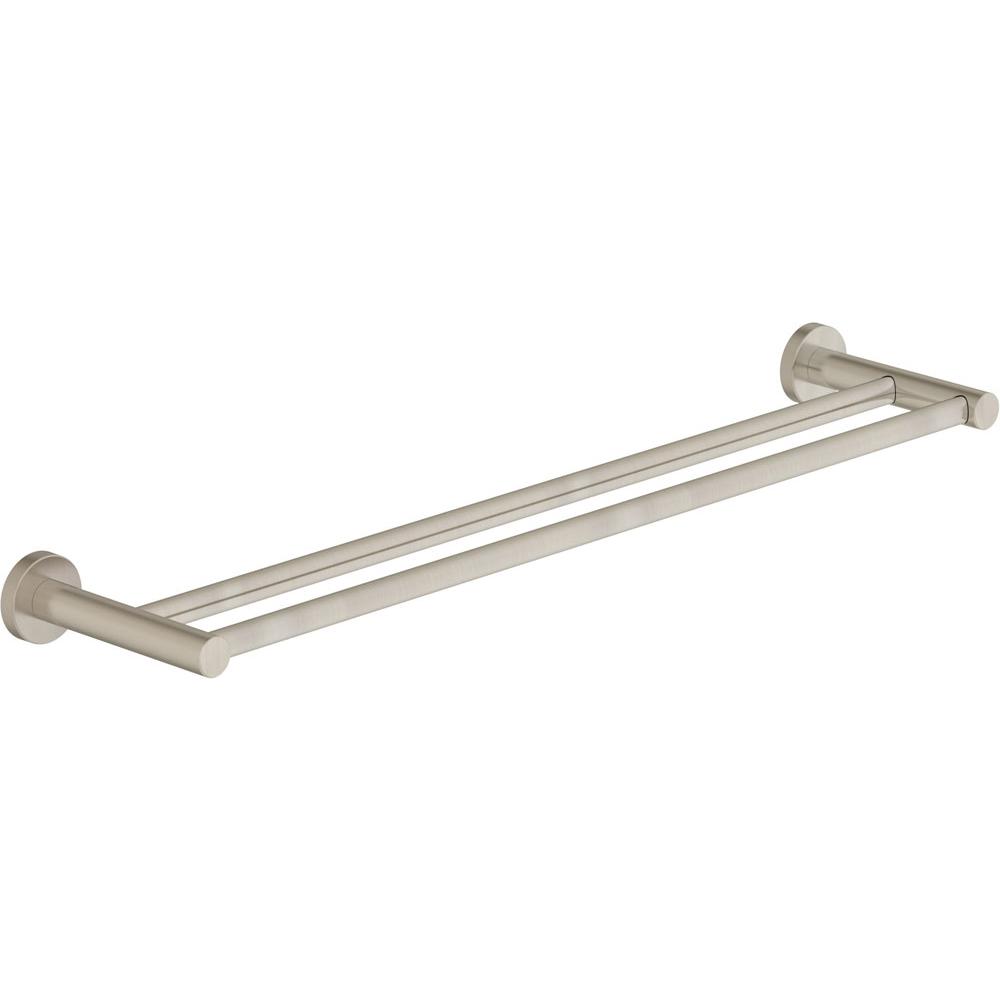 Symmons Dia 24 in. Double Wall-Mounted Towel Bar in Satin Nickel