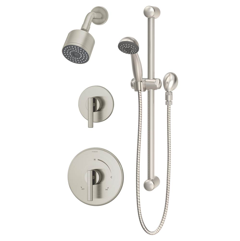 Symmons Dia 2-Handle 1-Spray Shower Trim with 1-Spray Hand Shower in Satin Nickel (Valves Not Included)