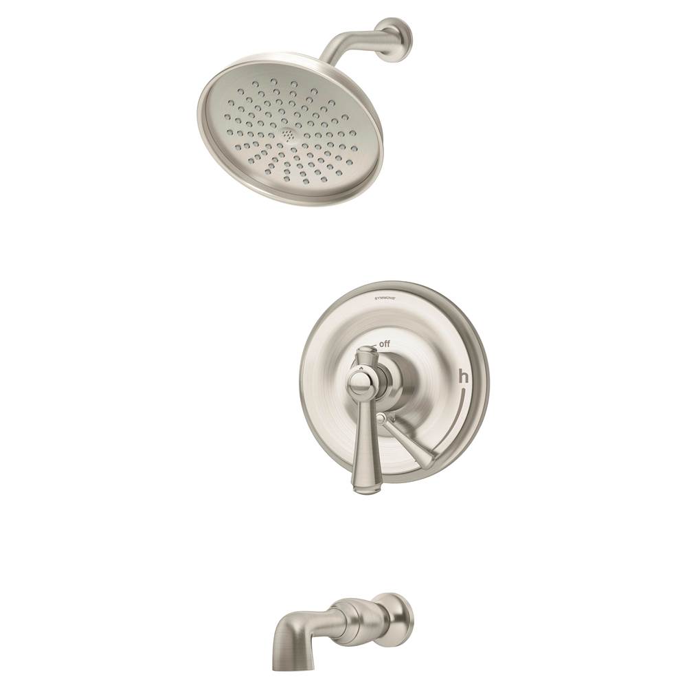 Symmons Degas Single Handle 1-Spray Tub and Shower Faucet Trim in Satin Nickel - 1.5 GPM (Valve Not Included)