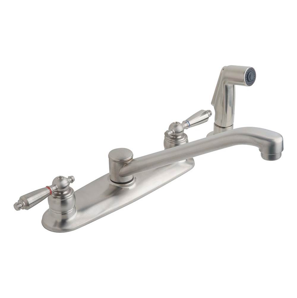 Symmons Origins 2-Handle Kitchen Faucet with Side Sprayer in Satin Nickel (1.5 GPM)