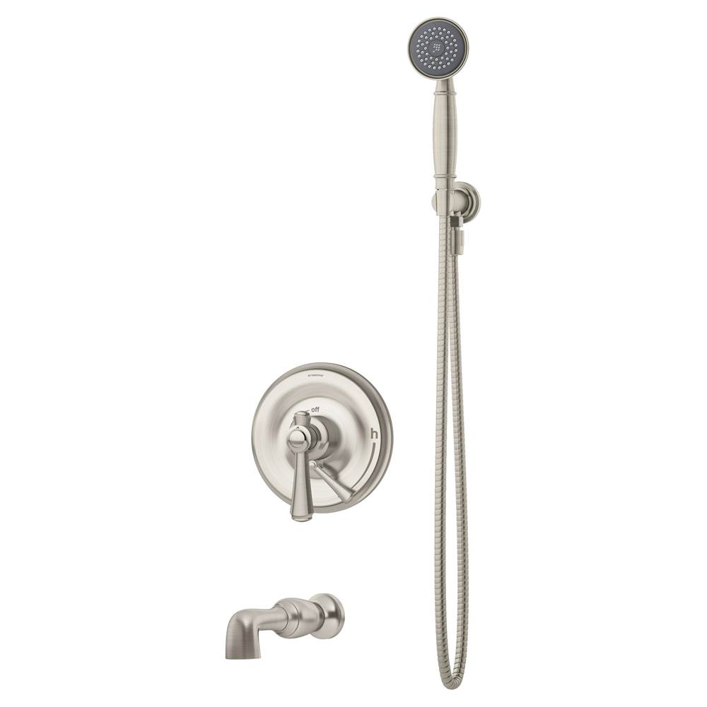 Symmons Degas Single Handle 1-Spray Tub and Hand Shower Trim in Satin Nickel - 1.5 GPM (Valve Not Included)