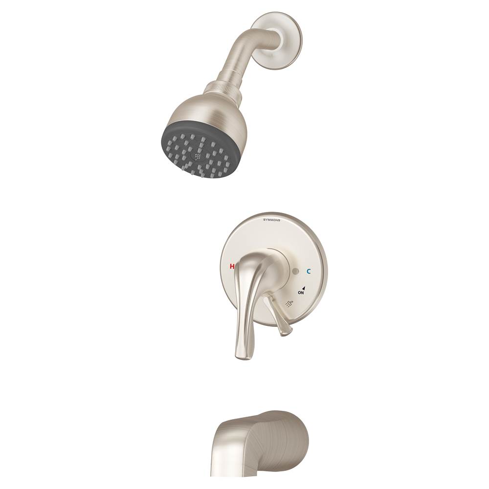 Symmons Origins Single Handle 1-Spray Tub and Shower Faucet Trim in Satin Nickel - 1.5 GPM (Valve Not Included)