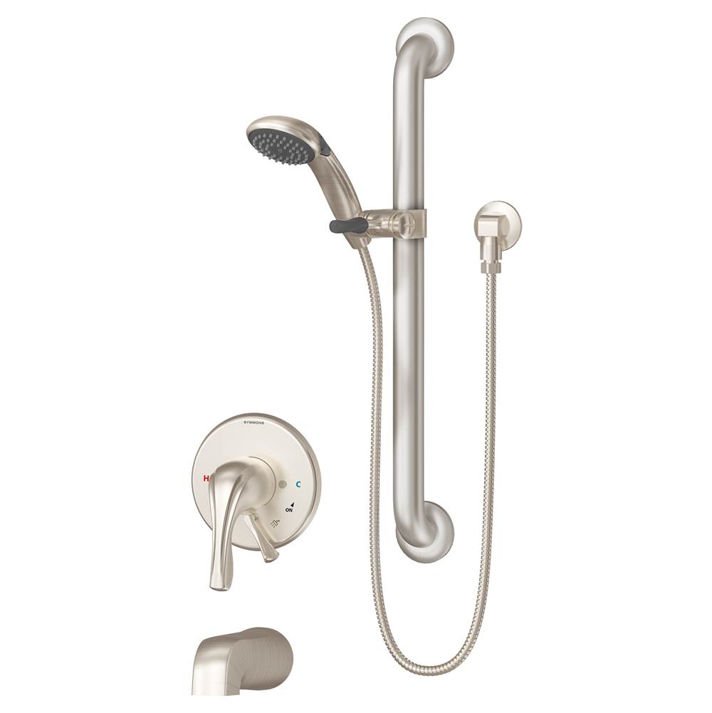 Symmons Origins Single Handle 1-Spray Tub and Hand Shower Trim in Satin Nickel - 1.5 GPM (Valve Not Included)