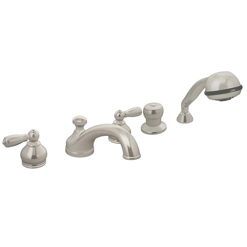 Symmons Allura 2-Handle Deck Mount Roman Tub Faucet with Hand Shower in Satin Nickel