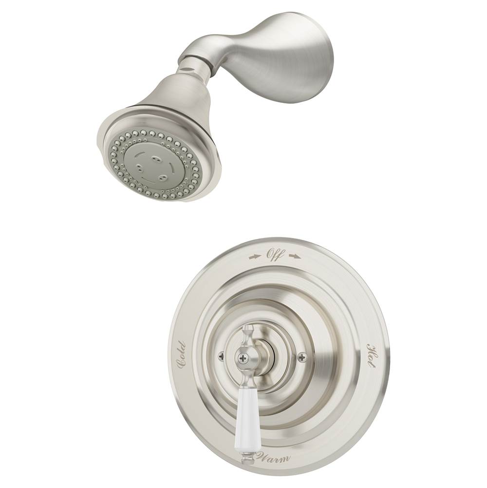 Symmons Carrington Single Handle 3-Spray Shower Trim in Satin Nickel - 1.5 GPM (Valve Not Included)