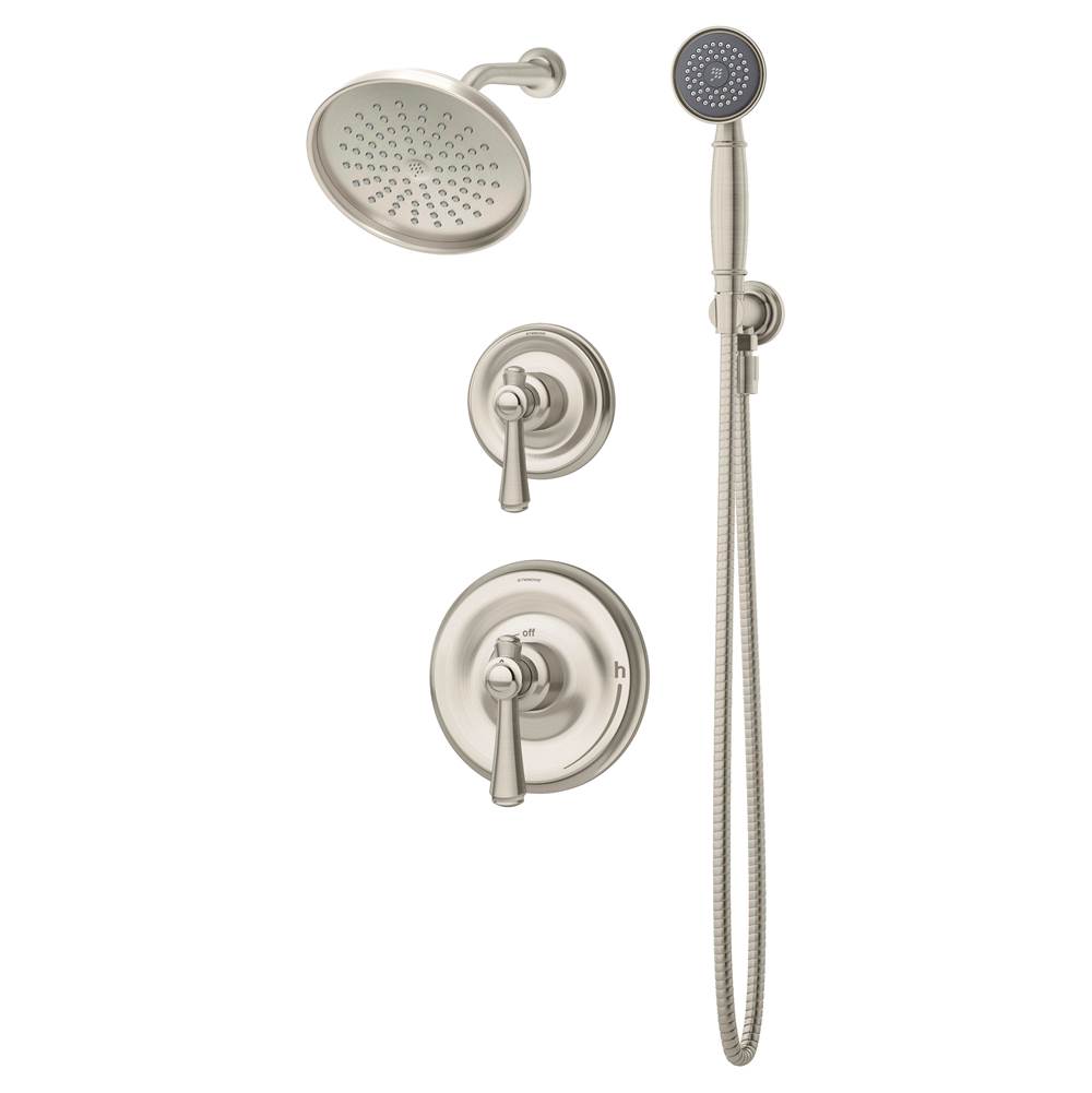 Symmons Degas 2-Handle 3-Spray Shower Trim with 1-Spray Hand Shower in Satin Nickel (Valves Not Included)