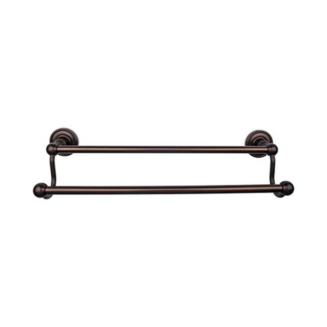 Top Knobs Edwardian Bath Towel Bar 30 In. Double - Rope Backplate Oil Rubbed Bronze