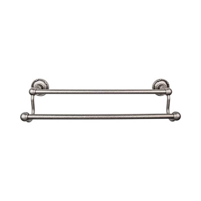 Top Knobs Edwardian Bath Towel Bar 24 Inch Double - Ribbon Bplate Antique Pewter