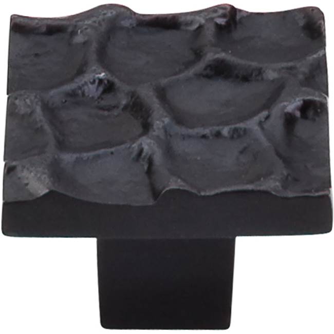 Top Knobs Cobblestone Square Knob 1 3/8 Inch Coal Black