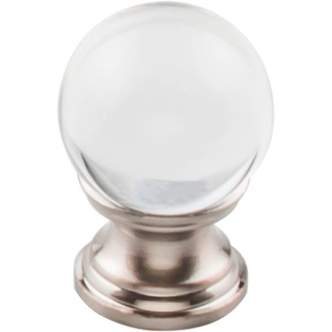Top Knobs Clarity Clear Glass Knob 1 Inch Brushed Satin Nickel Base