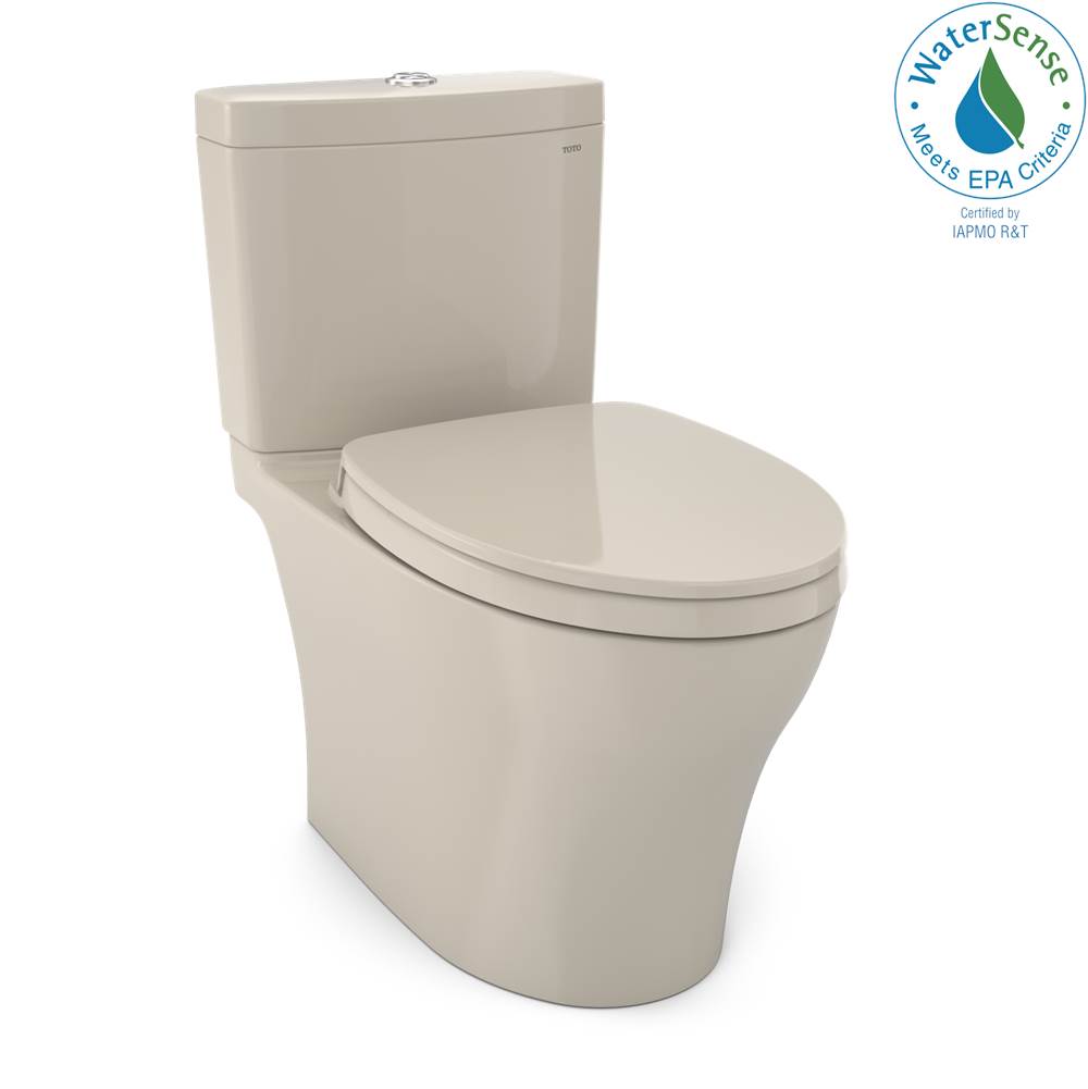 TOTO Aquia IV WASHLET+ Two-Piece Elongated Dual Flush 1.28 and 0.8 GPF Toilet with CEFIONTECT, Bone