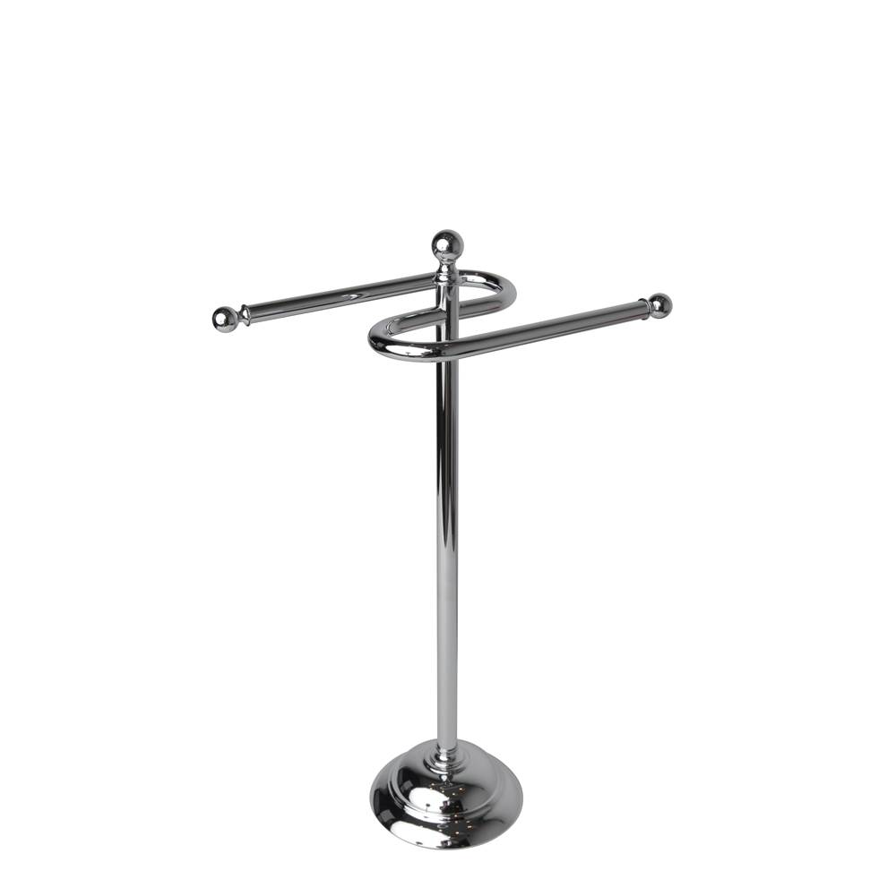 Valsan Essentials Polished Brass Free Standing Double Guest Towel Holder