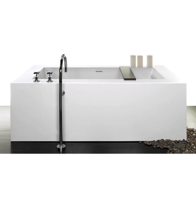 WETSTYLE Cube Bath 72 X 40 X 24 - 2 Walls - Built In Mb O/F & Drain - White Matte