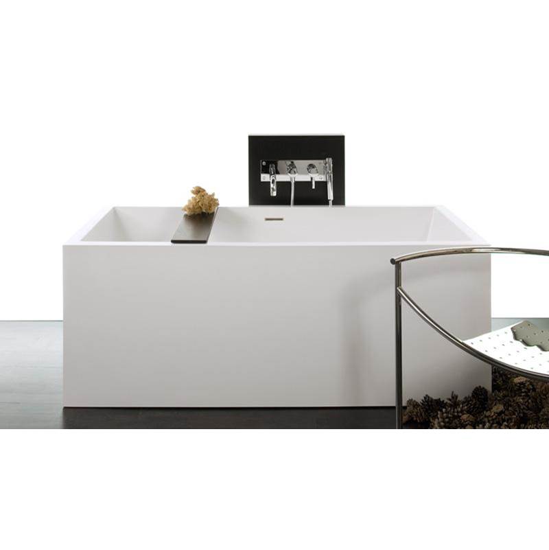 WETSTYLE Cube Bath 62 X 30 X 24 - 3 Walls - Built In Nt O/F & Pc Drain - Copper Con - White True High Gloss