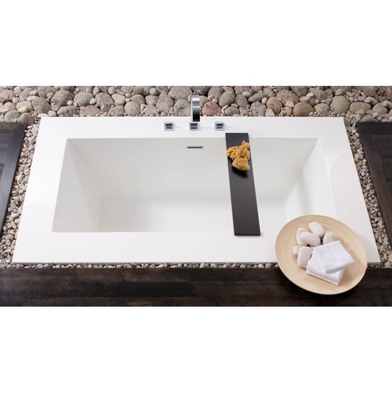 WETSTYLE Cube Bath 72 X 40 X 24 - 3 Walls - Built In Nt O/F & Pc Drain - White True High Gloss