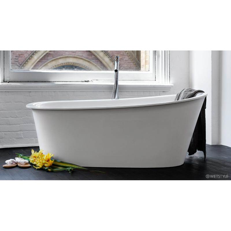 WETSTYLE Tulip Bath 64 X 34 X 25 - Fs  - Built In Mb O/F & Drain - Copper Conn - White True High Gloss