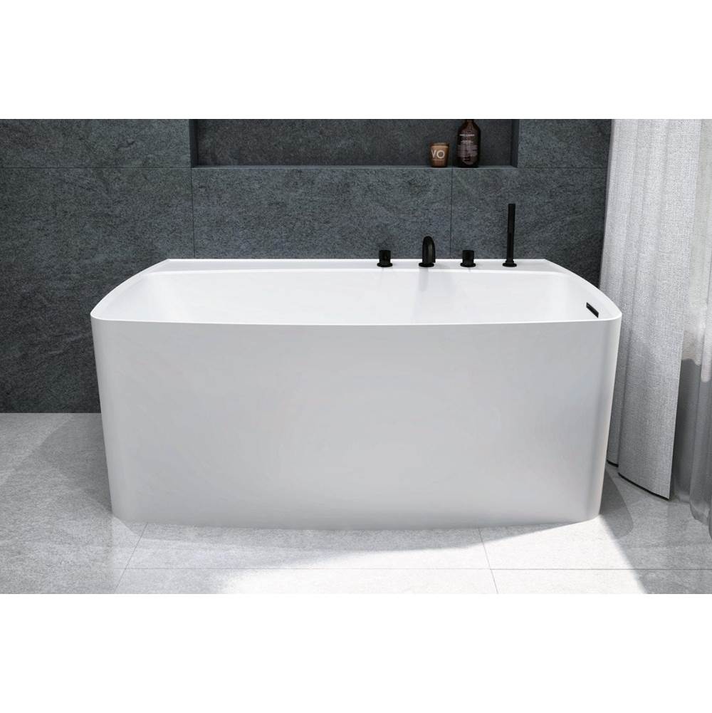 WETSTYLE Lab Bath - 59.5 X 31.5 X 24 - Fs - Built In Nt O/F & Pc Drain - Copper Conn - White True High Gloss