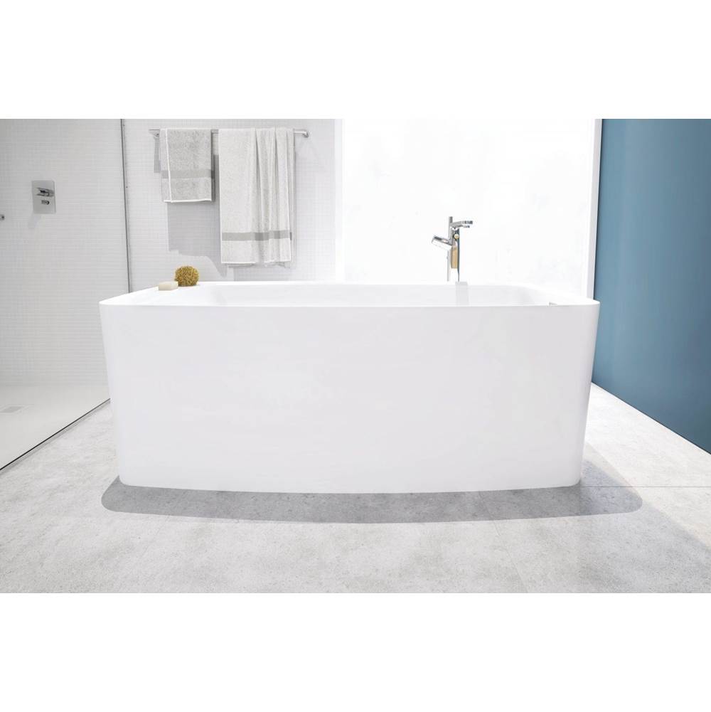 WETSTYLE Lab Bath 66 X 30 X 24 - Fs - Built In Pc O/F & Wh Drain - Copper Conn - White True High Gloss